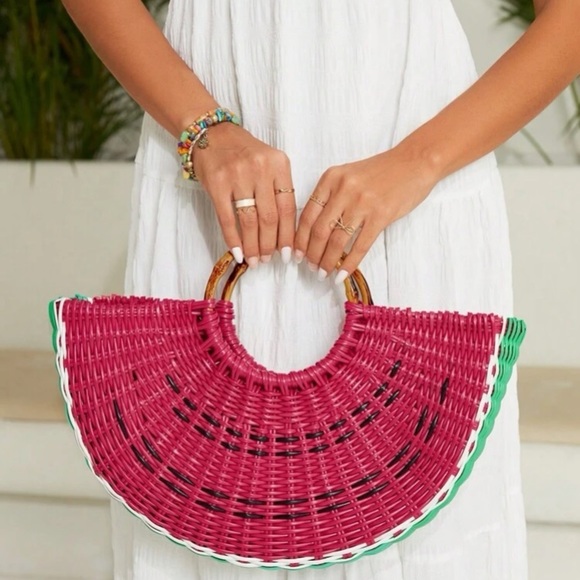 RING Handle Large Capacity Straw Bag - Picture 8 of 9